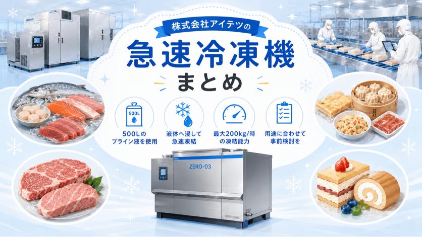アイテツの急速冷凍機のまとめ
